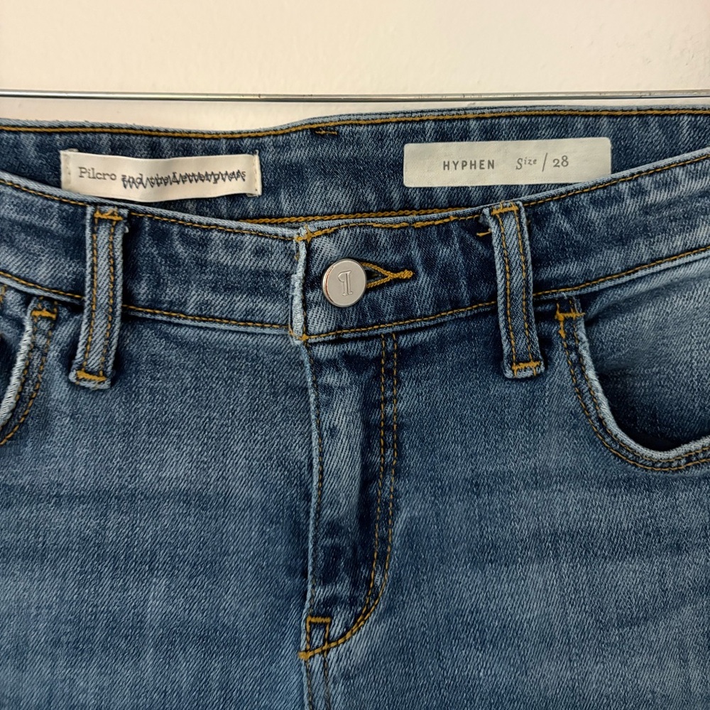 Pilcro And The Letterpress Medium Wash Hyphen Straight Leg Jean Size 28 - Picture 5 of 8